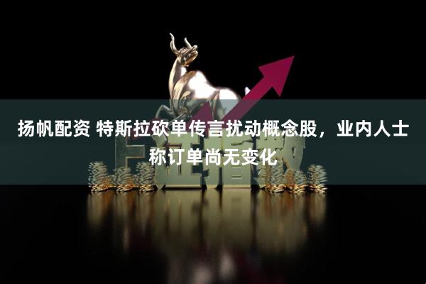扬帆配资 特斯拉砍单传言扰动概念股，业内人士称订单尚无变化