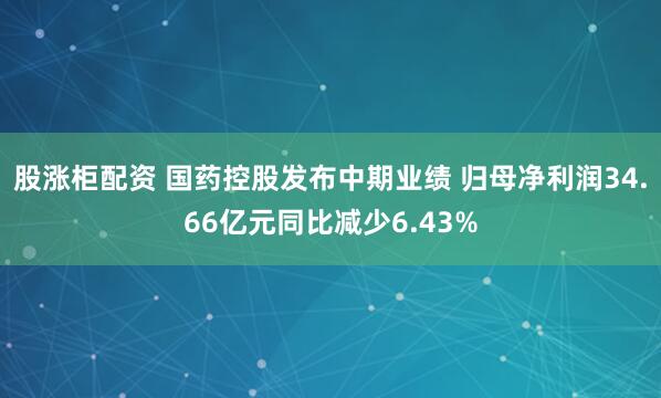 股涨柜配资 国药控股发布中期业绩 归母净利润34.66亿元同比减少6.43%