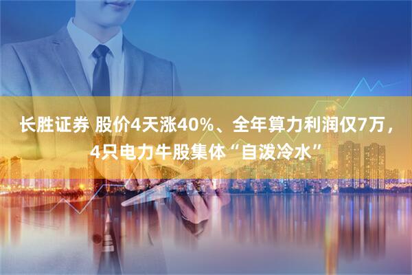 长胜证券 股价4天涨40%、全年算力利润仅7万，4只电力牛股集体“自泼冷水”